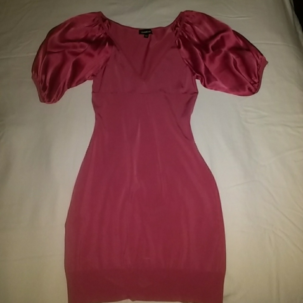 Pink Fitted BeBe Mini Dress - Picture 6 of 6